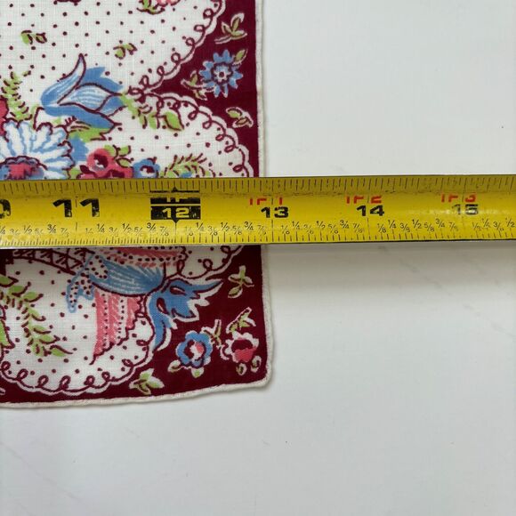 Linen Calico Bridesmaid Wedding Handkerchief Vintage Cottagecore Floral Dainty - Picture 4 of 5